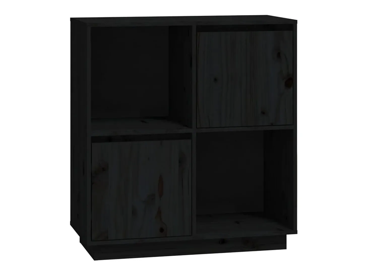 Aparador negro 74x35x80 cm madera maciza de pino