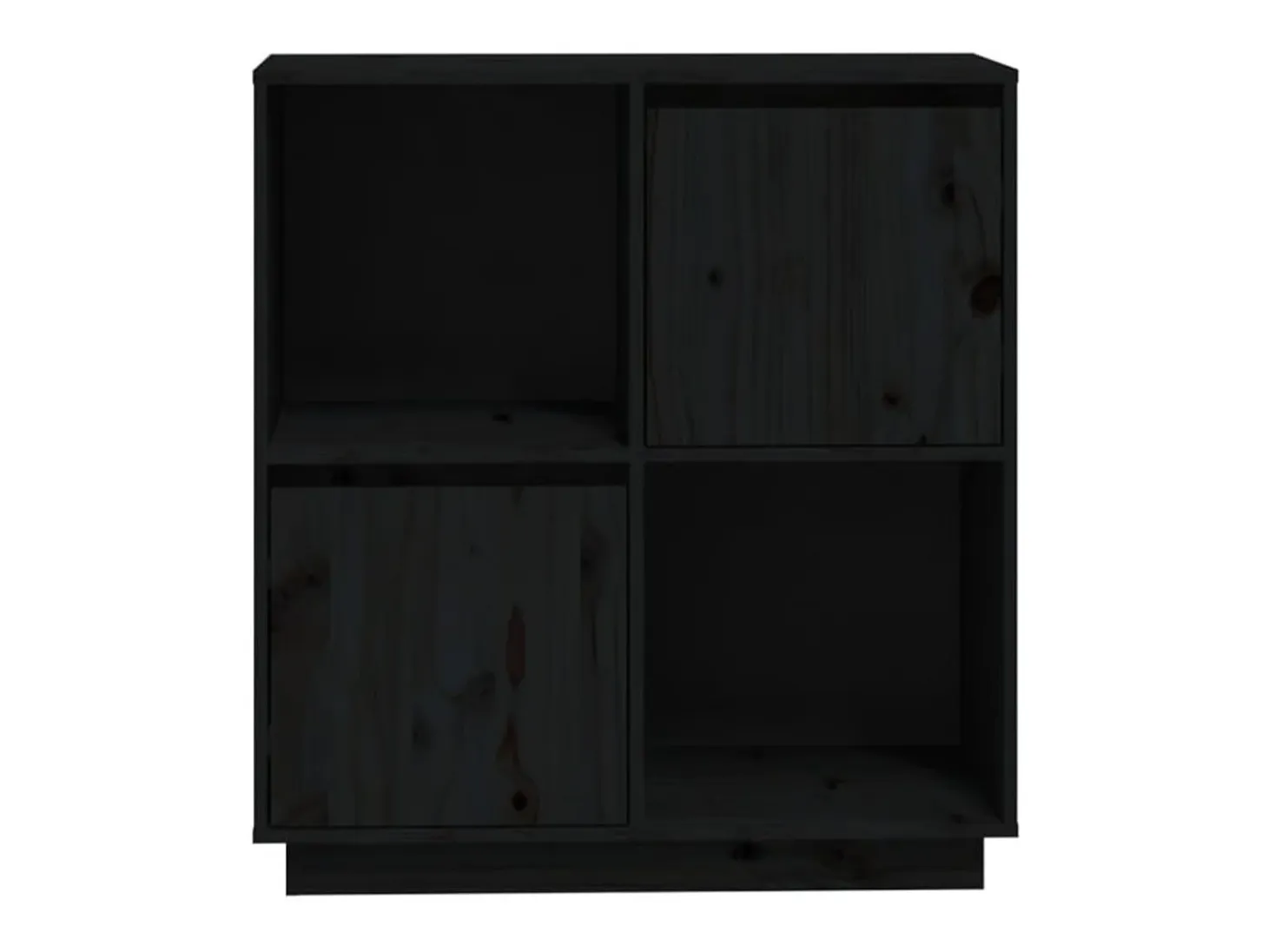 Aparador negro 74x35x80 cm madera maciza de pino