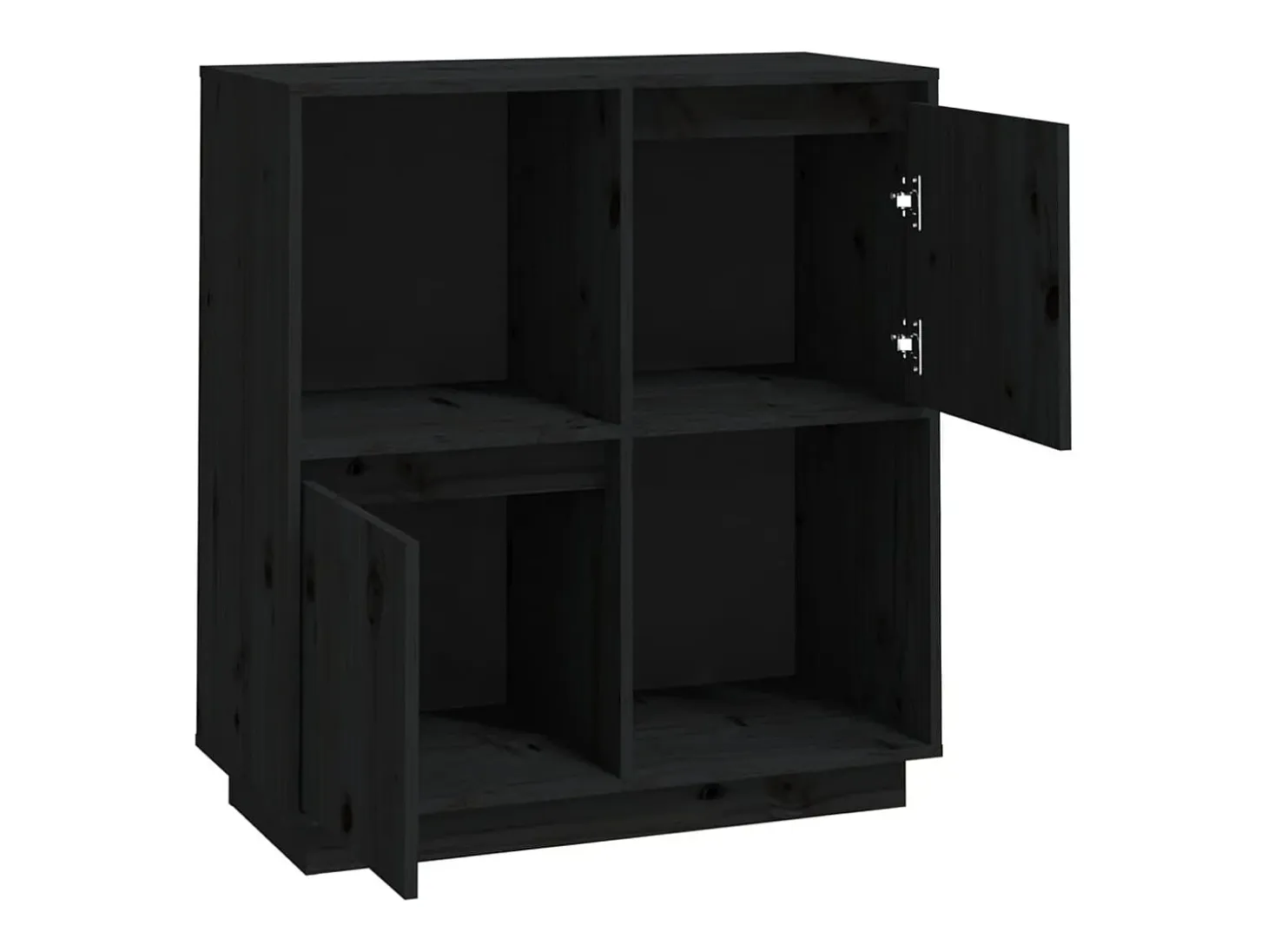 Aparador negro 74x35x80 cm madera maciza de pino
