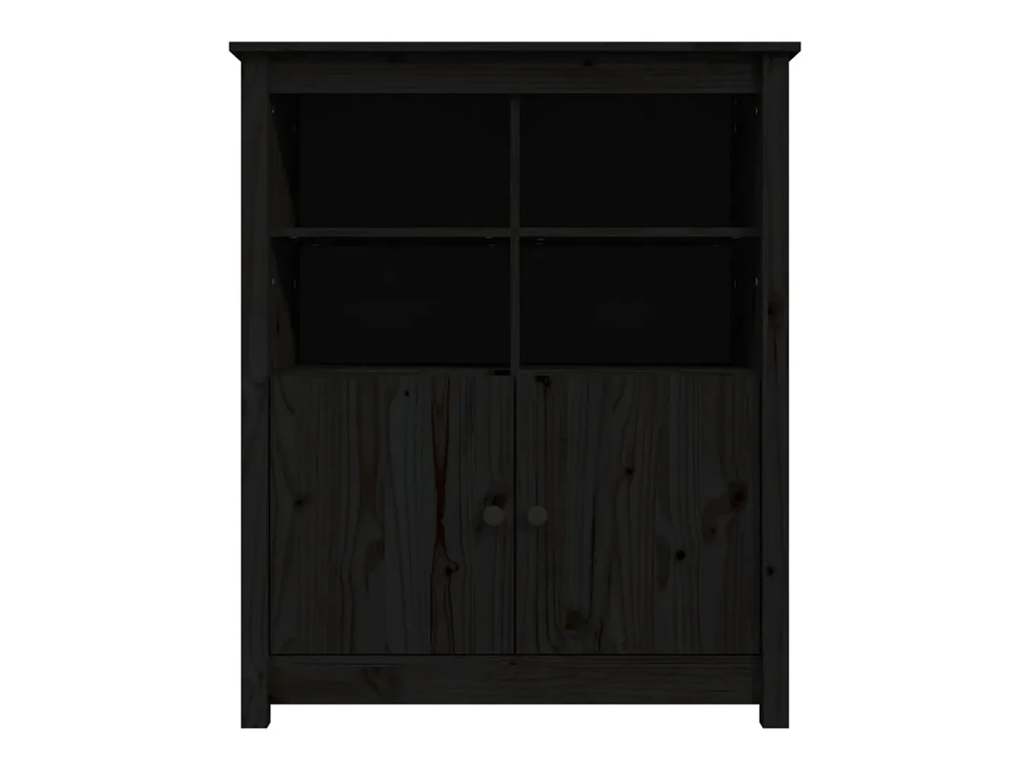 Aparador Negro 83x41,5x100 cm Madera Maciza de Pino