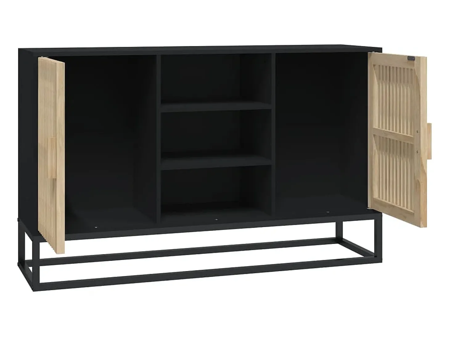 Aparador negro 105x30x65 cm madera de ingeniería