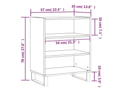 Aparador negro 57x35x70 cm madera de ingeniería