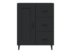Aparador negro 69,5x34x90 cm Madera de ingeniería