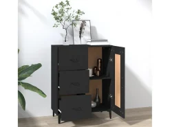 Aparador negro 69,5x34x90 cm Madera de ingeniería