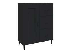 Aparador negro 69,5x34x90 cm Madera de ingeniería