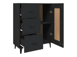 Aparador negro 69,5x34x90 cm Madera de ingeniería