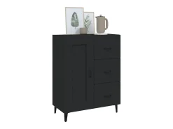 Aparador negro 69,5x34x90 cm Madera de ingeniería