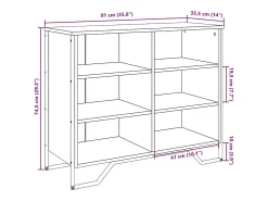 Aparador negro 91x35,5x74,5 cm madera de ingeniería