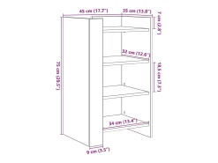 Aparador negro 45x35x75 cm madera de ingeniería
