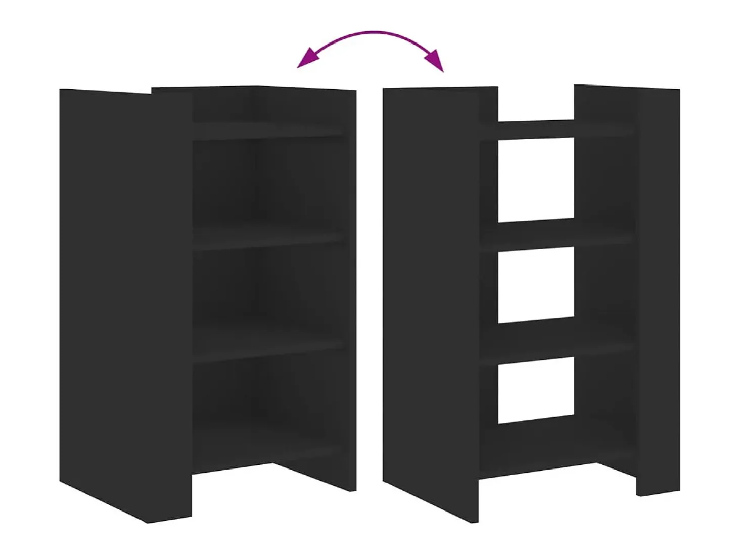 Aparador negro 45x35x75 cm madera de ingeniería