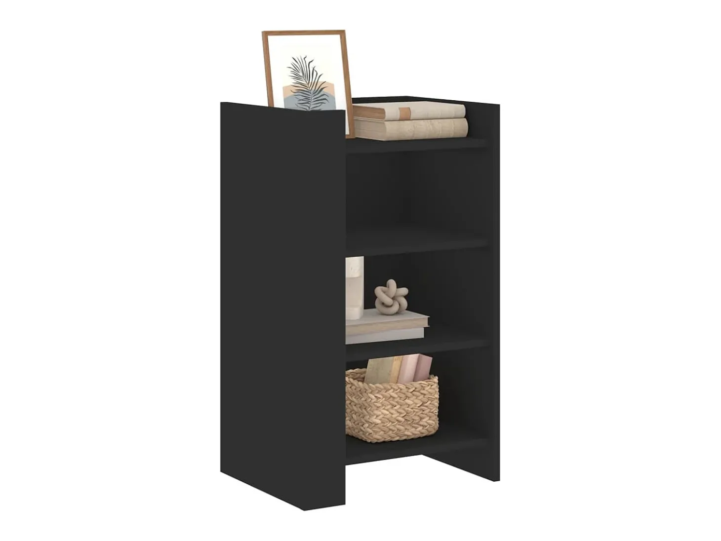 Aparador negro 45x35x75 cm madera de ingeniería