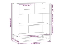 Aparador negro 68x35x76 cm madera contrachapada