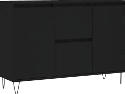 Aparador negro 104x35x70 cm madera contrachapada