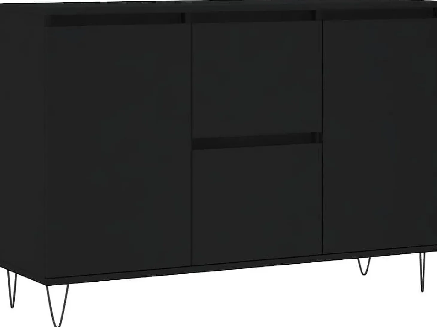 Aparador negro 104x35x70 cm madera contrachapada