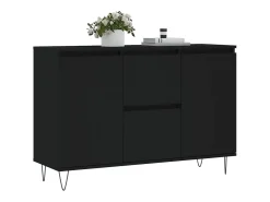 Aparador negro 104x35x70 cm madera contrachapada