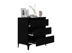 Aparador negro 60x35x70 cm Madera de ingeniería