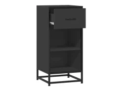 Aparador negro 35,5x35x76 cm madera contrachapada y metal