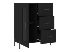 Aparador negro 69,5x34x90 cm madera de ingeniería