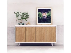 Aparador Nossa color roble Blanco 140x40x86 cm