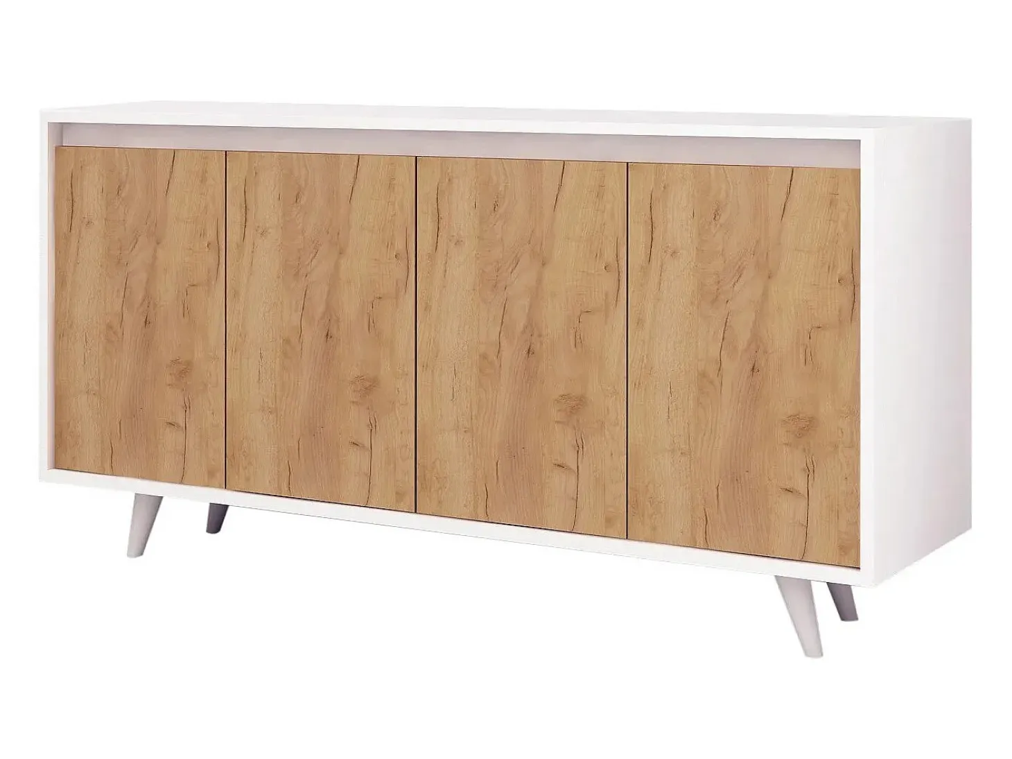 Aparador Nossa color roble Blanco 140x40x86 cm