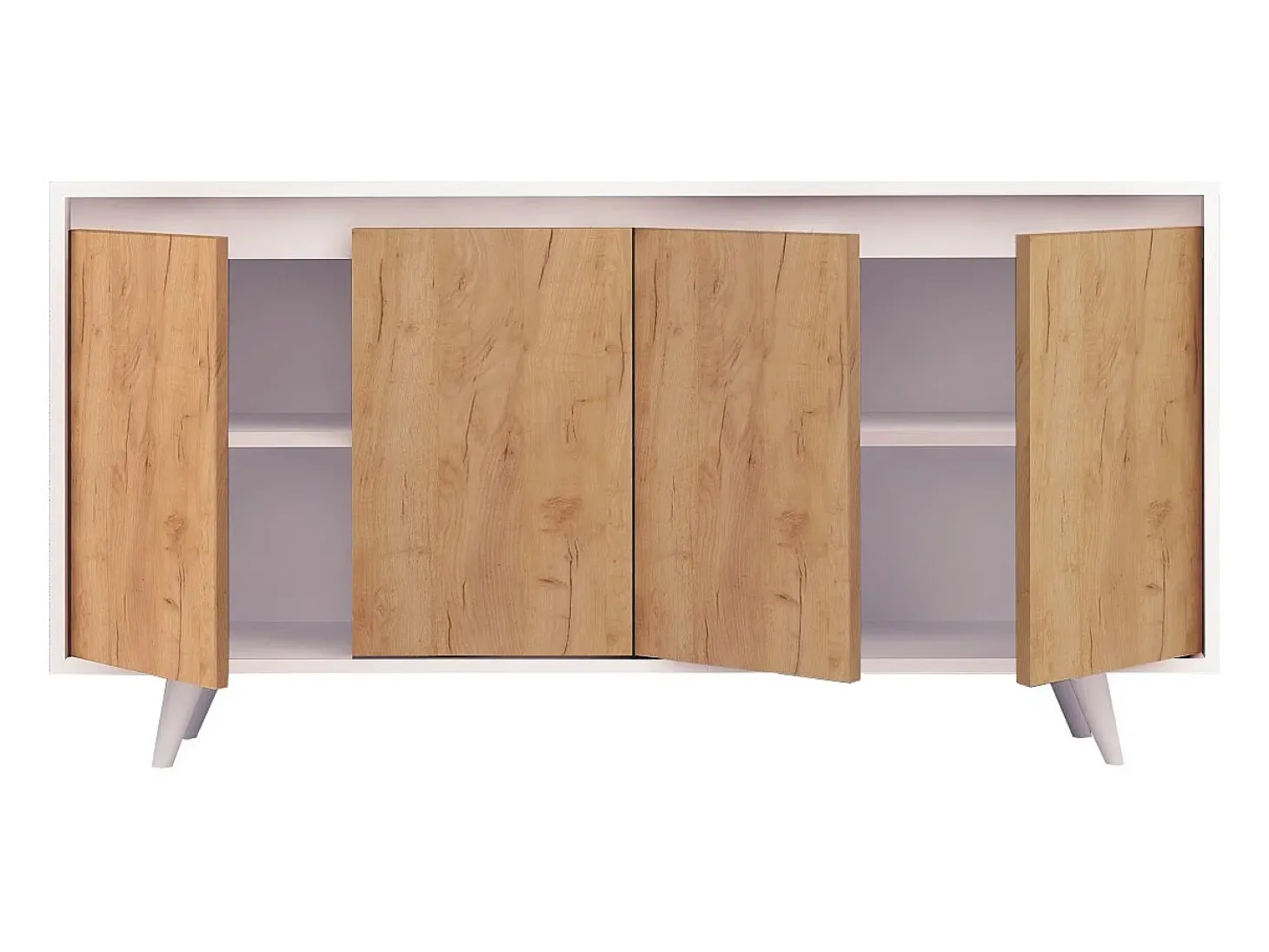 Aparador Nossa color roble Blanco 140x40x86 cm