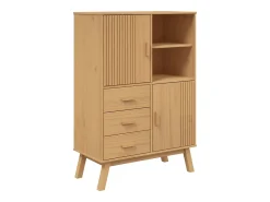 Aparador OLDEN madera maciza de pino marrón 85x43x125 cm ES548495