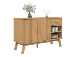 Aparador OLDEN madera maciza de pino marrón 114x43x73,5 cm ES541599