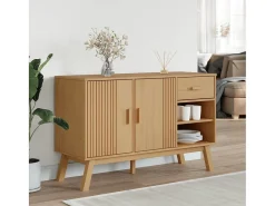 Aparador OLDEN madera maciza de pino marrón 114x43x73,5 cm ES541599