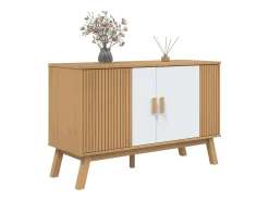 Aparador OLDEN madera maciza pino blanco y marrón 114x43x73,5cm ES535291