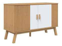 Aparador OLDEN madera maciza pino blanco y marrón 114x43x73,5cm ES535291