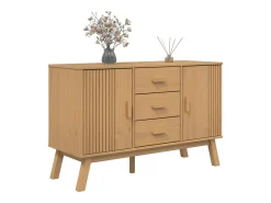 Aparador OLDEN madera maciza de pino marrón 114x43x73,5 cm