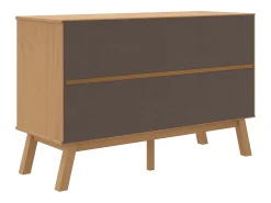 Aparador OLDEN madera maciza de pino marrón 114x43x73,5 cm