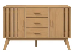 Aparador OLDEN madera maciza de pino marrón 114x43x73,5 cm