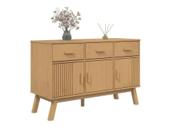 Aparador OLDEN madera maciza de pino marrón 114x43x73,5 cm