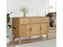 Aparador OLDEN madera maciza de pino marrón 114x43x73,5 cm