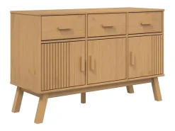Aparador OLDEN madera maciza de pino marrón 114x43x73,5 cm