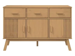 Aparador OLDEN madera maciza de pino marrón 114x43x73,5 cm
