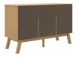 Aparador OLDEN madera maciza de pino marrón 114x43x73,5 cm