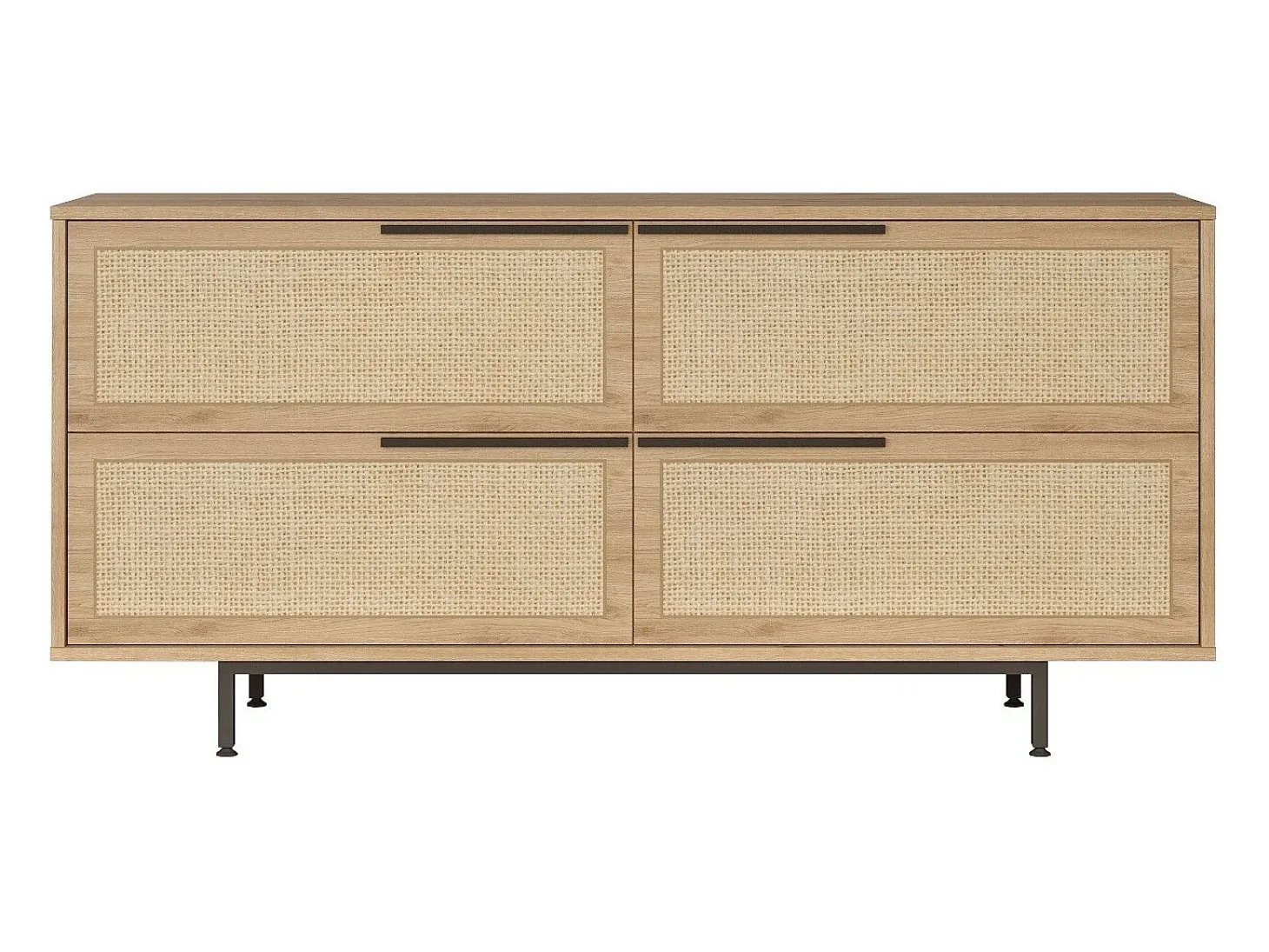 Aparador On3-Su color nogal color roble 160x44.5x74.3 cm