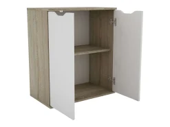 Aparador Parc 2 puertas estante roble sonoma/blanco mate 66.6x78.7x38 cm