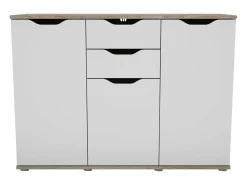 Aparador Parc salón 2 cajones 3 puertas roble/blanco 108x78.7x38 cm