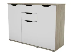 Aparador Parc salón 2 cajones 3 puertas roble/blanco 108x78.7x38 cm
