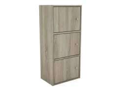 Aparador Plea 2 armarios 3 puertas roble sonoma y madera claro 92x155x29 cm