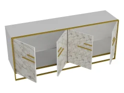 Aparador Polka blanco dorado179.9x47.3x75 cm