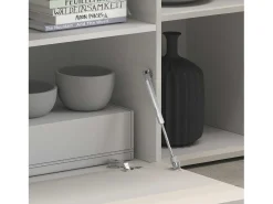 Aparador Potenza con 3 puertas, 1 abatible y 1 cajón blanco brillo 220x40x81 cm
