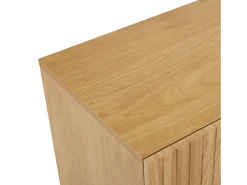 Aparador rectangular natural 100 cm - Aparador con 2 puertas y patas de metal - para comedor y salón