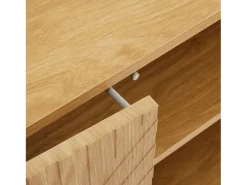 Aparador rectangular natural 100 cm - Aparador con 2 puertas y patas de metal - para comedor y salón