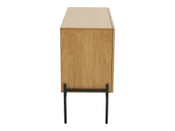 Aparador rectangular natural 100 cm - Aparador con 2 puertas y patas de metal - para comedor y salón