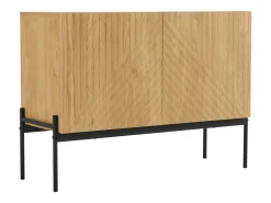 Aparador rectangular natural 100 cm - Aparador con 2 puertas y patas de metal - para comedor y salón