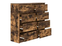 Aparador roble ahumado 100x35x99 cm madera de ingeniería